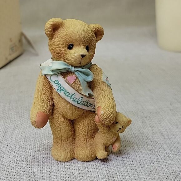 Cherished Teddies Bear "This Calls for a Celebration" Congrats Figurine 1997 w/b - Picture 2 of 9